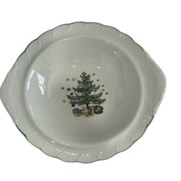 Vintage Nikko Serving Bowl Dish Happy Holidays - Picture 1 of 11
